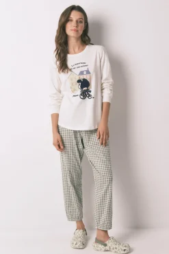 Women'secret Pijamas-Pijama comprido 100% algodão Mafalda branco