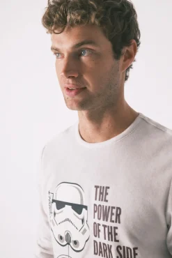 Women'secret Pijamas-Pijama comprido cinza masculino polar Star Wars cinzento