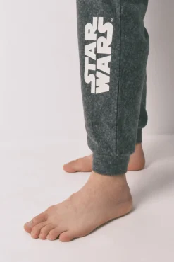 Women'secret Pijamas-Pijama comprido cinza masculino polar Star Wars cinzento
