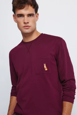 Springfield Pijamas-Pijama comprido com calça fannel xadrez grená estampado