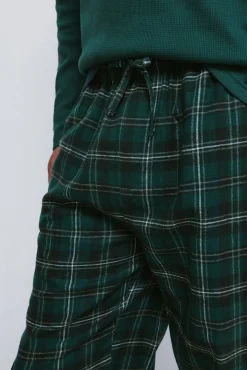 Springfield Pijamas-Pijama comprido com calça xadrez verde