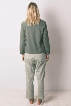 Women'secret Pijamas-Pijama comprido com calças e floral estampado