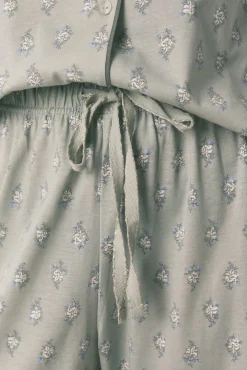 Women'secret Pijamas-Pijama comprido com estampado floral verde