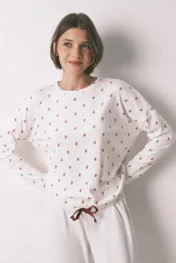 Women'secret Pijamas-Pijama comprido com flores bege