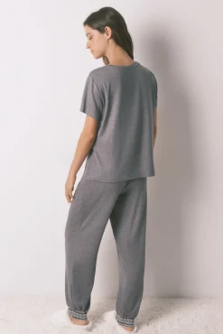 Women'secret Pijamas-Pijama comprido de manga curta Mickey cinzento