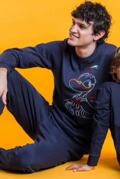 Admas Pijamas-Pijama comprido Donald 100% algodão para homem azul
