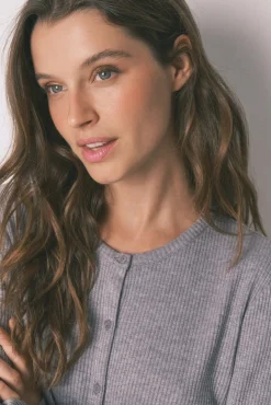 Women'secret Pijamas-Pijama comprido em cinza brilhante cinzento