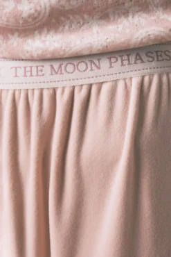 Women'secret Pijamas-Pijama comprido em veludo suave com glitter rosa