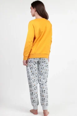 Admas Pijamas-Pijama comprido felpa Snoopy&Friends para mulher estampado