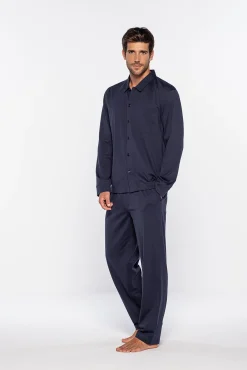 Punto Blanco Pijamas-Pijama comprido homem azul
