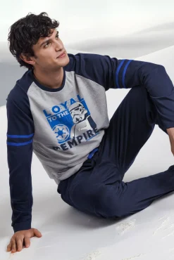 Admas Pijamas-Pijama comprido Imperio Star Wars para homem azul