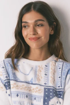 Women'secret Pijamas-Pijama comprido longo de polar SmileyWorld® bege