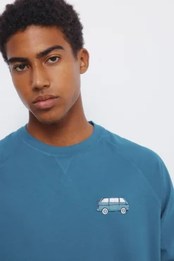 Springfield Pijamas-Pijama comprido longo de manga raglan com calça de carro azul