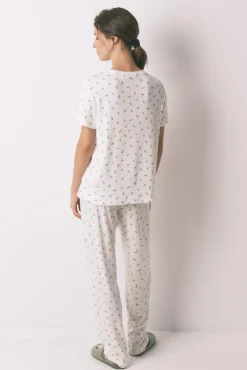 Women'secret Pijamas-Pijama comprido Mafalda patchwork 100% algodão bege