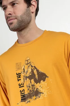 Admas Pijamas-Pijama comprido Mandalorian 100% algodão para homem estampado