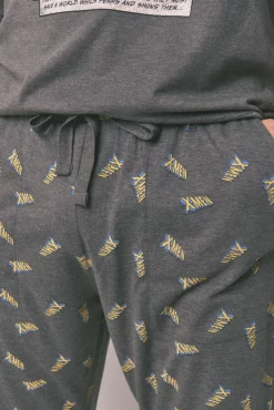 Women'secret Pijamas-Pijama comprido masculino 100% algodão X Men cinzento