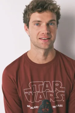 Women'secret Pijamas-Pijama comprido masculino 100% algodão 