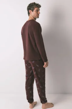 Women'secret Pijamas-Pijama comprido masculino polar do Homem-Aranha vermelho