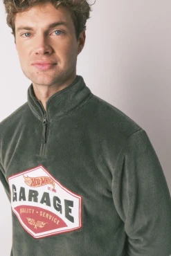 Women'secret Pijamas-Pijama comprido masculino polar verde Hotwheels bege