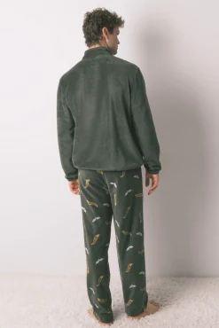 Women'secret Pijamas-Pijama comprido masculino polar verde Hotwheels bege