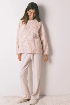 Women'secret Pijamas-Pijama comprido pelo rosa