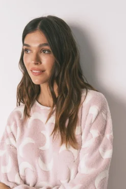 Women'secret Pijamas-Pijama comprido polar mousse luas rosa