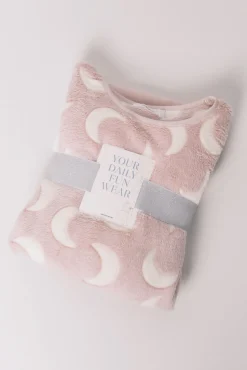 Women'secret Pijamas-Pijama comprido polar mousse luas rosa