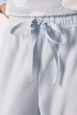 Women'secret Pijamas-Pijama comprido polar mousse nuvens azul