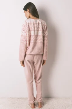 Women'secret Pijamas-Pijama comprido polar rosa