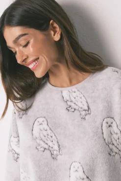 Women'secret Pijamas-Pijama comprido polar suave estampado 