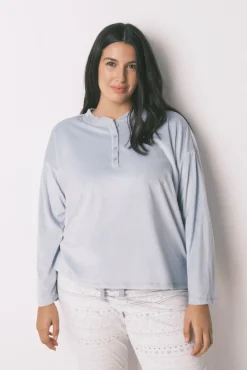 Women'secret Pijamas-Pijama comprido polar suave azul