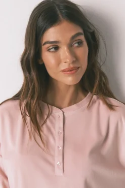 Women'secret Pijamas-Pijama comprido polar suave rosa