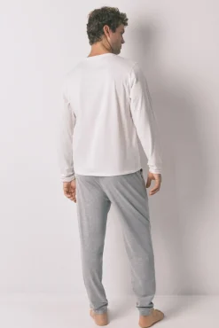 Women'secret Pijamas-Pijama comprido Snoopy 100% algodão cinzento