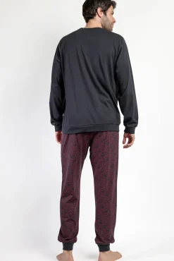 Admas Pijamas-Pijama comprido Star Wars 100% algodão para homem cinzento