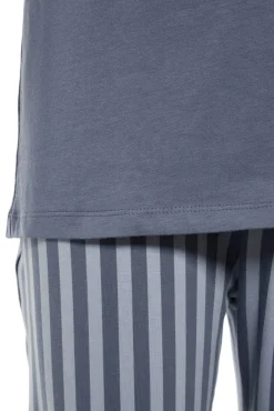 Trendyol Pijamas-Pijama de malha de estampado de corte regular em claro azul