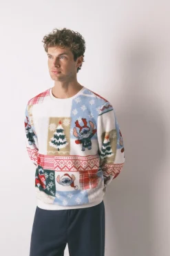 Women'secret Pijamas-Pijama de polar masculino Stitch estampado