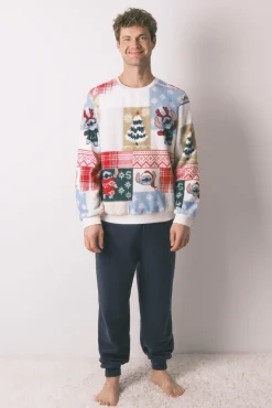 Women'secret Pijamas-Pijama de polar masculino Stitch estampado