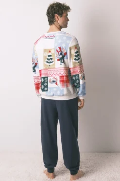 Women'secret Pijamas-Pijama de polar masculino Stitch estampado