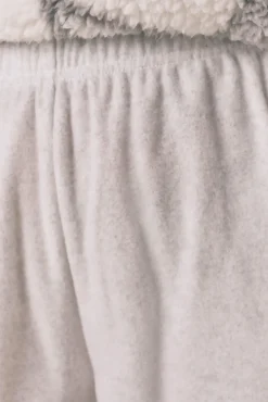 Women'secret Pijamas-Pijama longo de borrego e pijama comprido de polar estampado cinzento