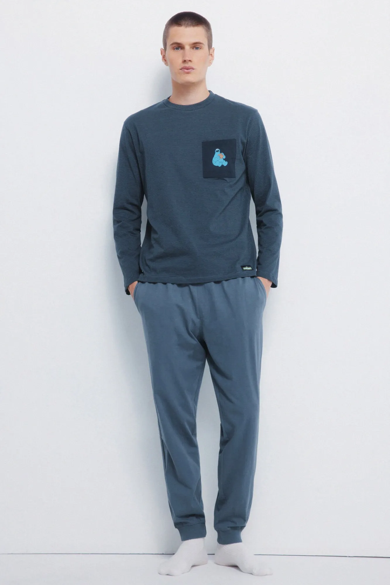 Springfield Pijamas-Pijama longo do Cookie Monster azul