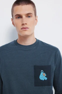 Springfield Pijamas-Pijama longo do Cookie Monster azul