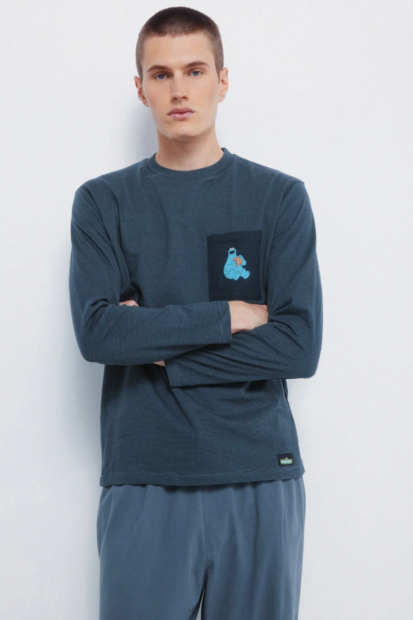 Springfield Pijamas-Pijama longo do Cookie Monster azul