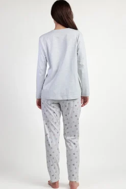 Admas Pijamas-Pijama maternity comprido riscas Alicia Wonderland cinzento