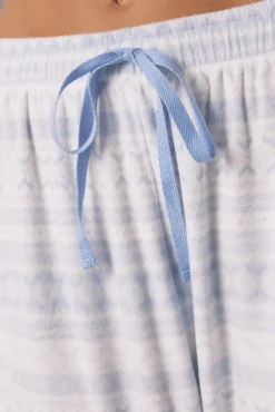 Women'secret Pijamas-Pijama pijama comprido de lã polar com borda azul