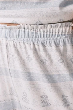 Women'secret Pijamas-Pijama pijama comprido de malha macia com bordas azuis azul