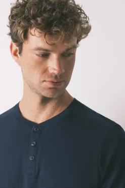 Women'secret Pijamas-Pijama xadrez masculino 100% algodão azul