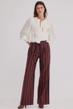 Hoss Intropia Calças-Pippa. Riscas calça Granada