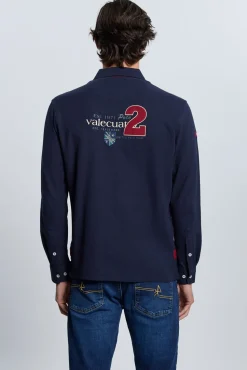 Valecuatro Polos-Polo marinho modelo cavalo Azul