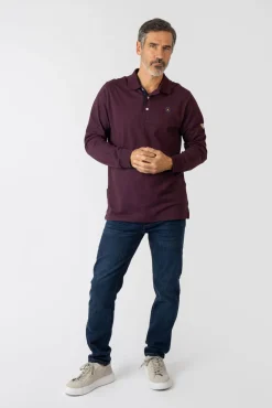 Privata Polos-Polo básica de manga comprida Granada