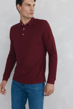 Pedro del Hierro Polos-Polo básico de manga comprida Bordeaux